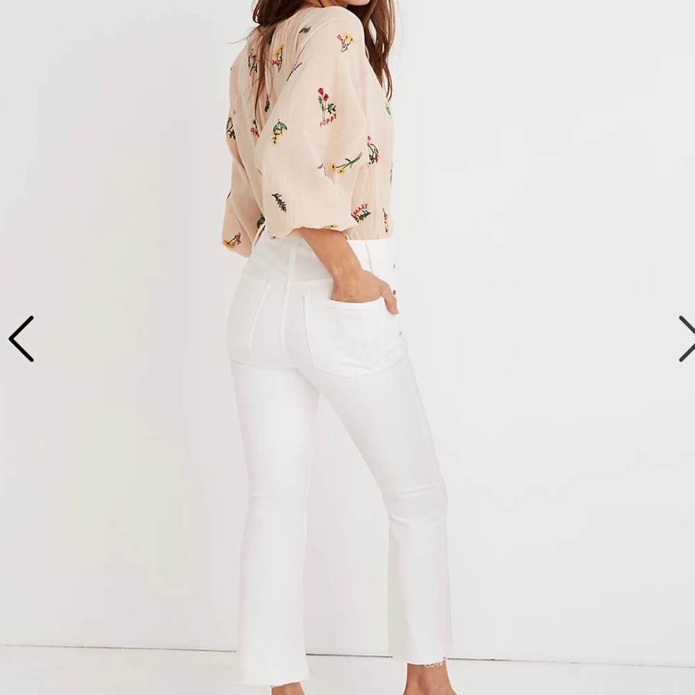 Madewell Cali Demi Boot Jeans - Raw Shem - White - Size 27